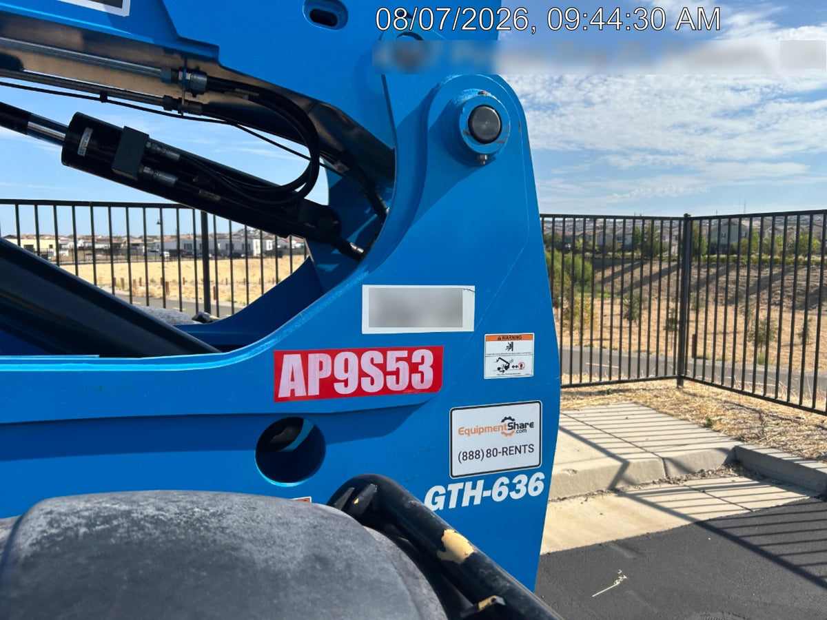 2019 Genie GTH-636 Canopy, Solid RT Tires, LED Work Lights, Beacon 60" QA Carriage, 48" Forks