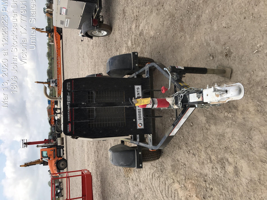 2019 Lincoln Electric Vantage 322 Ready-Pak 3, Two Wheel Trailer, Fender and Light Kit, Cable Rack
