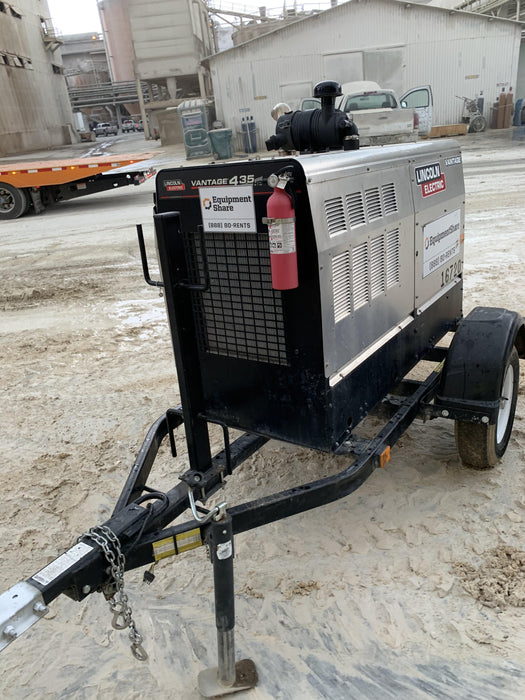 2018 Lincoln Electric Vantage 435 Lincoln Vantage 435 Welder Ready-Pak 3 w/Trailer, Fender/Light Kit, and Cable Rack