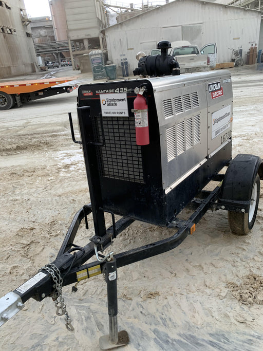 2018 Lincoln Electric Vantage 435 Lincoln Vantage 435 Welder Ready-Pak 3 w/Trailer, Fender/Light Kit, and Cable Rack