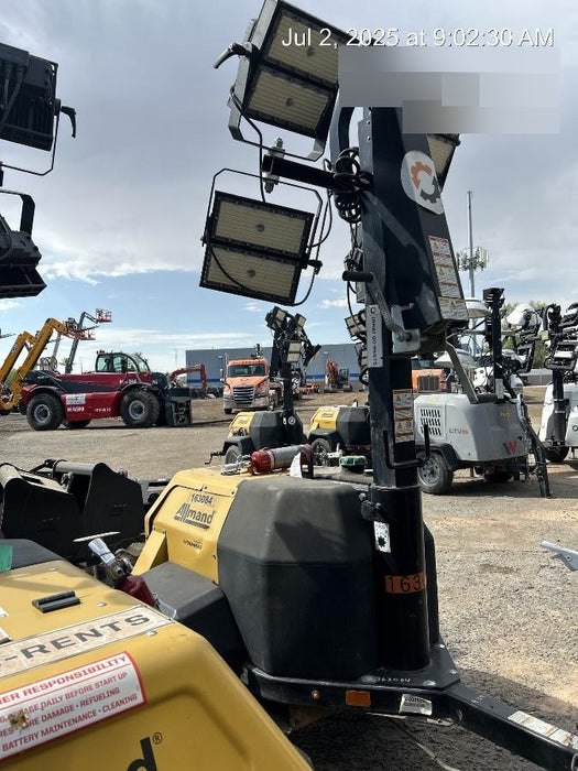 2021 Allmand NLV3GR (4) LED Light Fixture 350W, 23' Vertical Mast, 3kW Prime, Towable, Deep Sea L401, Leveling Jacks, Yanmar T4F 5.8hp