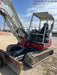 2019 Takeuchi TB260 Canopy, Standard Blade, Auxiliary hydraulics w/Manual QC, Hydraulic thumb, 12" ,18", 24" Bucket