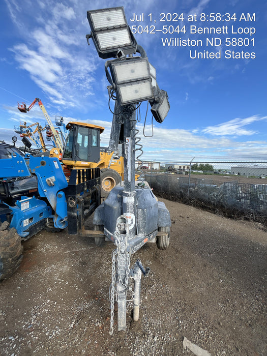 2022 Allmand NLV3GR (4) LED Light Fixture 350W, 23' Vertical Mast, 3kW Prime, Towable, ES Decals, T3