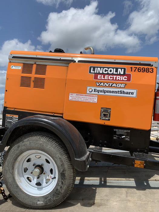 2021 Lincoln Electric Vantage 322 Vantage 322 Ready Pak 3 w/ Decals, ORANGE (includes trailer, cable rack, fender light kit) NO Telematics