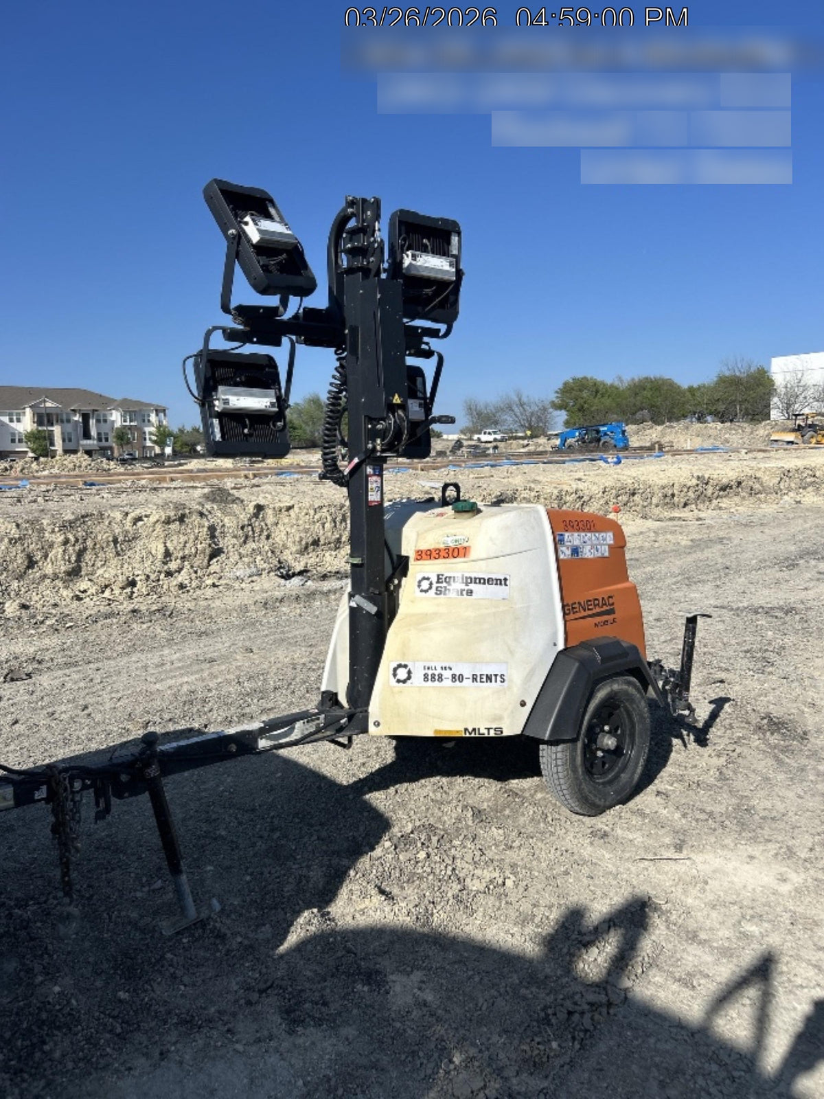 2024 Generac MLT2 Diesel, Flex Switch 120V Input, Powerzone Controller, 
(4) 320W LED Lights, 4kW Generator, 39.9 Gal Fuel Tank, 2" Ball, T3