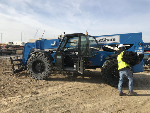 2019 Genie GTH-844 Cab/Heat/AC, Solid RT Tires, LED Work Lights, Beacon 60" QA Carriage, 48" Forks