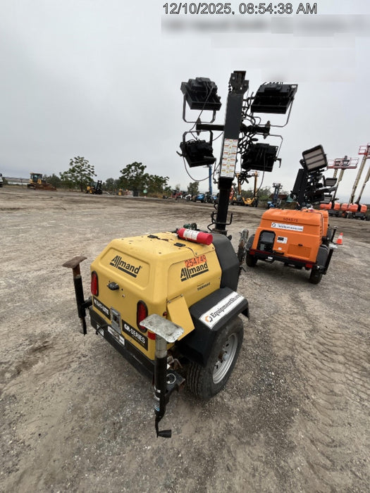 2022 Allmand NLV3GR (4) LED Light Fixture 350W, 23' Vertical Mast, 3kW Prime, Towable, ES Decals, T3