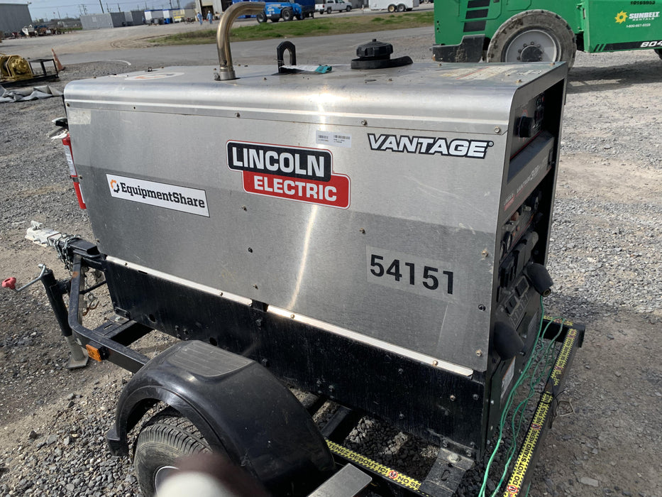 2019 Lincoln Electric Vantage 322 Welder Ready-Pak 3, Two wheel trailer, Fender and Light kit, Cable Rack