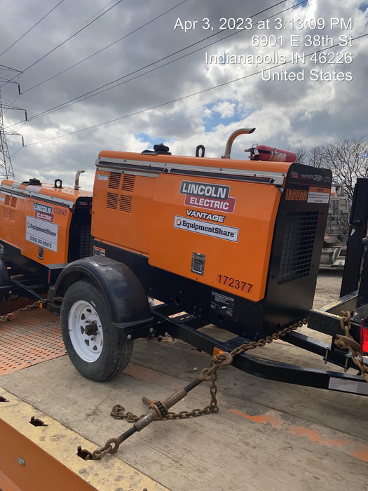 2021 Lincoln Electric Vantage 322 Vantage 322 Ready Pak 3 w/ Decals, ORANGE (includes trailer, cable rack, fender light kit) NO Telematics