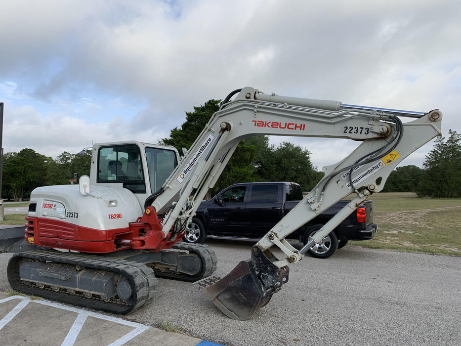 2019 Takeuchi TB290 Takeuchi TB290 Cab/Heat/AC w/Rubber Tracks, Auxiliary Hydraulics, Dozer Blade, Manual QC, 18/24/36" Buckets, Hydraulic Thumb Installed