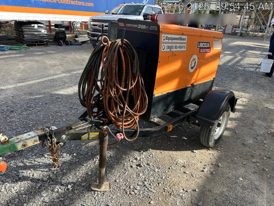 2021 Lincoln Electric Vantage 322 Vantage 322 Ready Pak 3 w/ Decals, ORANGE (includes trailer, cable rack, fender light kit) NO Telematics