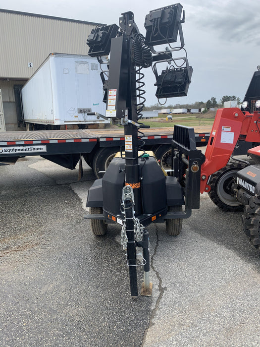 2021 Allmand NLV3GR (4) LED Light Fixture 350W, 23' Vertical Mast, 3kW Prime, Towable, Deep Sea L401, Leveling Jacks, Yanmar T4F 5.8hp