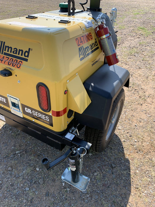 2022 Allmand NLV3GR (4) LED Light Fixture 350W, 23' Vertical Mast, 3kW Prime, Towable, ES Decals, T3