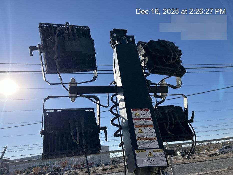 2022 Allmand NLV3GR (4) LED Light Fixture 350W, 23' Vertical Mast, 3kW Prime, Towable, Deep Sea L401, Leveling Jacks, Yanmar T4F 5.8hp