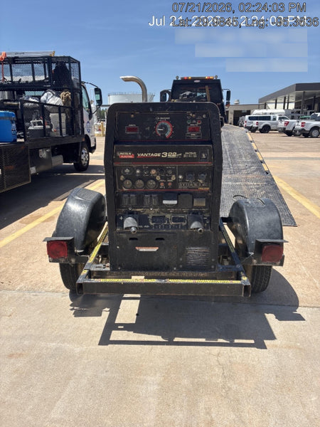 2019 Lincoln Electric Vantage 322 Welder Ready-Pak 3, Two wheel trailer, Fender and Light kit, Cable Rack