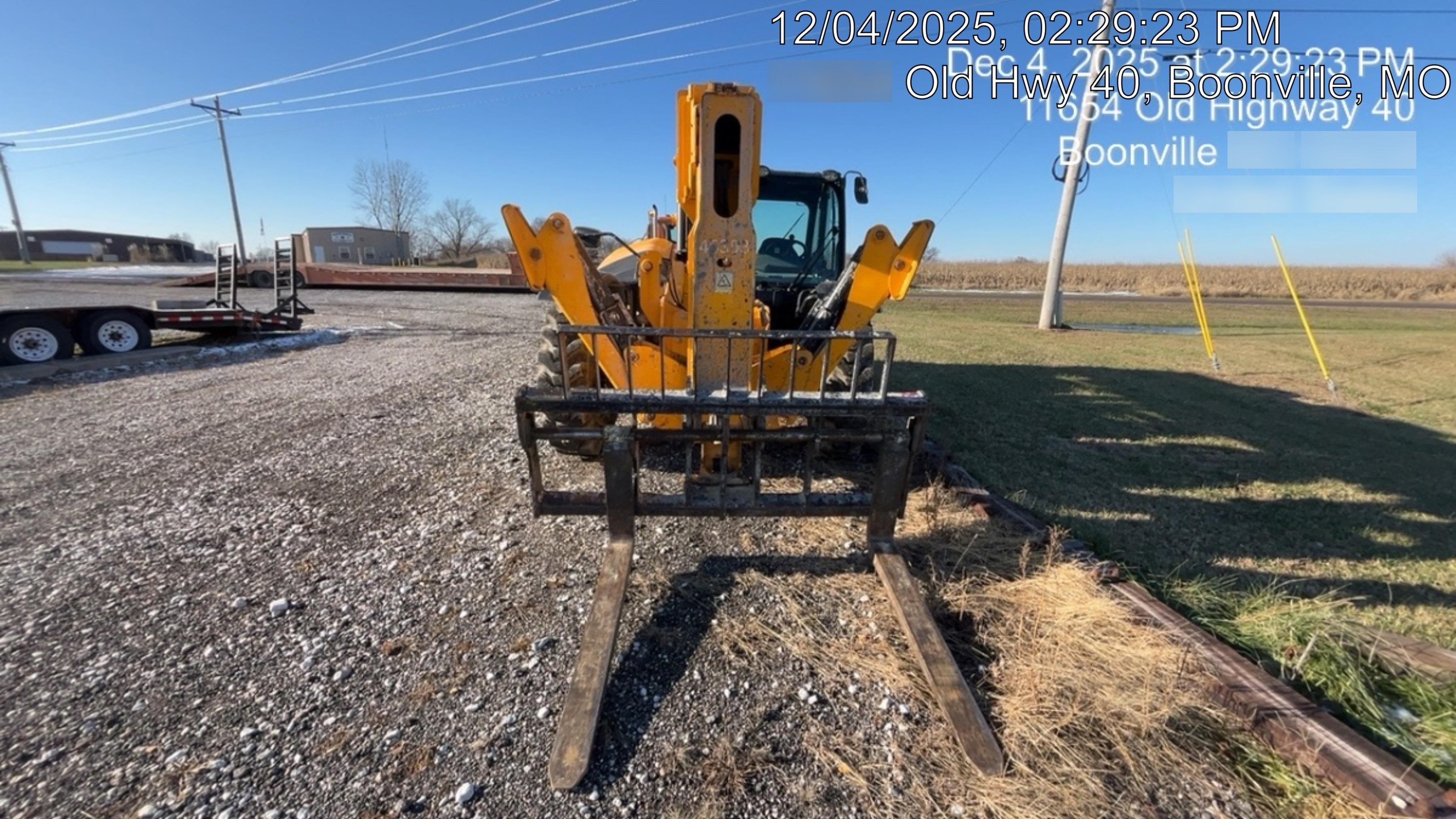 2019 JCB 510-56 Enclosed Cab, 74 HP, Solid Tires, Worklights, Beacon, Aux Hydraulics, Lifting Eye w/66" Carriage/60" Forks