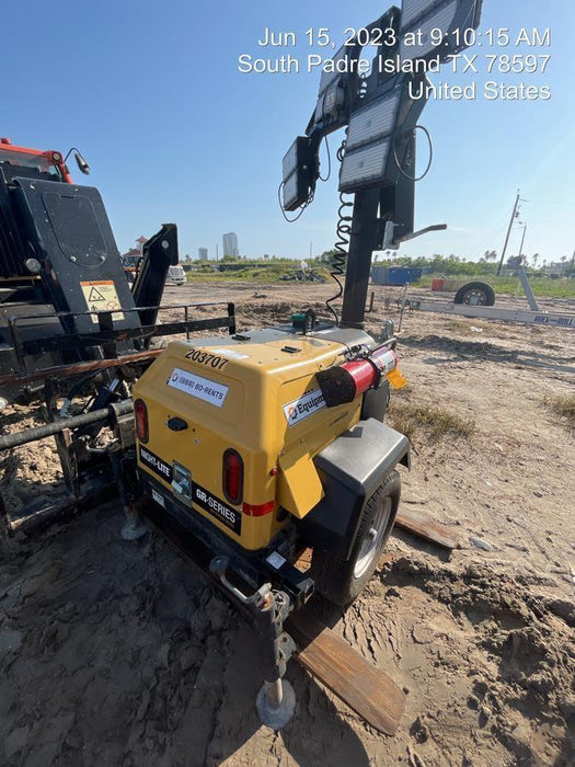 2022 Allmand NLV3GR (4) LED Light Fixture 350W, 23' Vertical Mast, 3kW Prime, Towable, Deep Sea L401, Leveling Jacks, Yanmar T4F 5.8hp