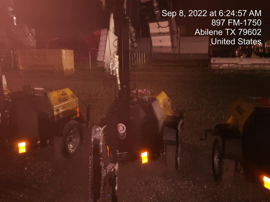 2022 Allmand NLV3GR (4) LED Light Fixture 350W, 23' Vertical Mast, 3kW Prime, Towable, ES Decals, T3