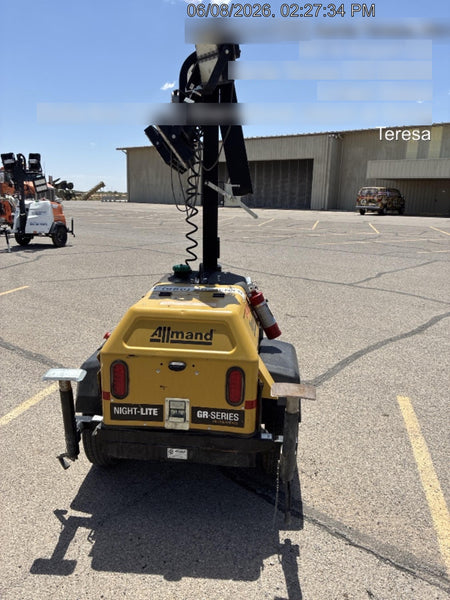 2022 Allmand NLV3GR (4) LED Light Fixture 350W, 23' Vertical Mast, 3kW Prime, Towable, ES Decals, T3