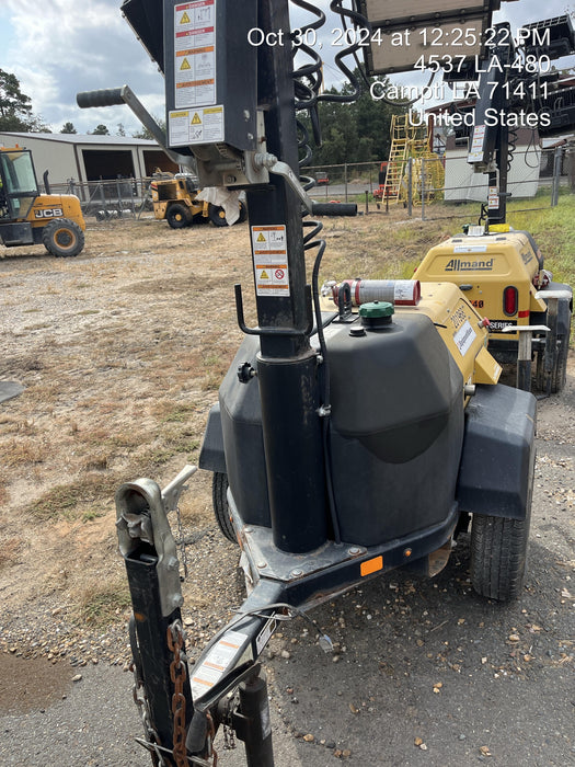 2022 Allmand NLV3GR (4) LED Light Fixture 350W, 23' Vertical Mast, 3kW Prime, Towable, Deep Sea L401, Leveling Jacks, Yanmar T4F 5.8hp