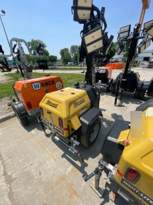 2022 Allmand NLV3GR (4) LED Light Fixture 350W, 23' Vertical Mast, 3kW Prime, Towable, ES Decals, T3