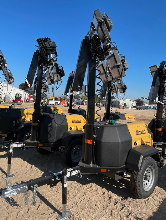 2022 Allmand NLV3GR (4) LED Light Fixture 350W, 23' Vertical Mast, 3kW Prime, Towable, ES Decals, T3