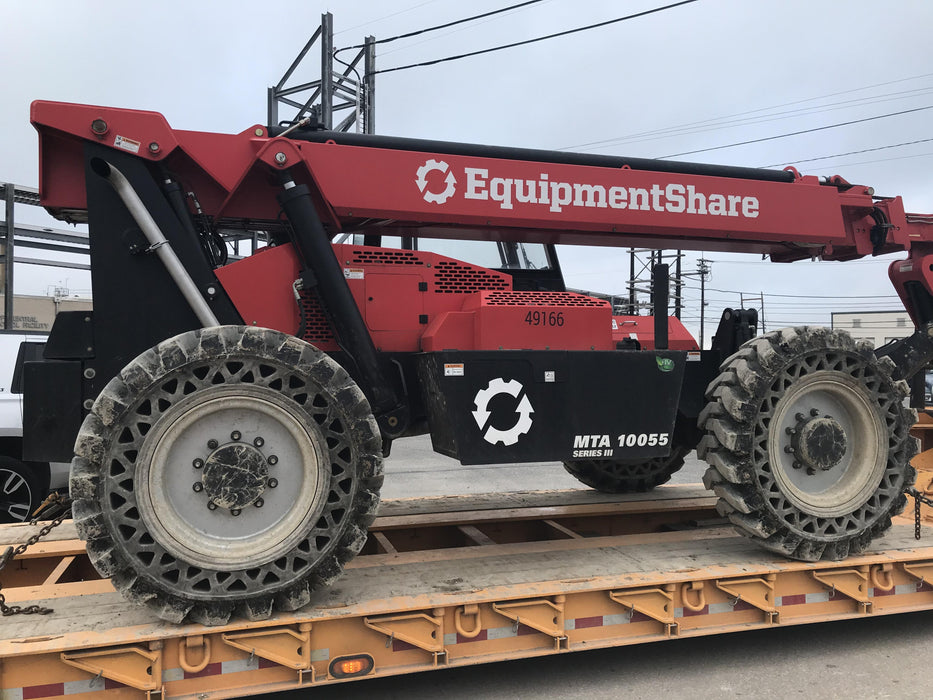 2020 Manitou MTA10055 Cab/Heat/Air, 120 HP, Solid Tires, Work Lights, Lift Hook, Auxiliary Hydraulics w/66" Carriage and 60" Forks