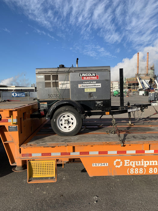 2019 Lincoln Electric Vantage 322 Welder Ready-Pak 3, Two wheel trailer, Fender and Light kit, Cable Rack