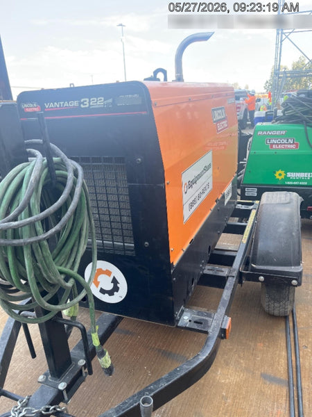 2021 Lincoln Electric Vantage 322 Vantage 322 Ready Pak 3 w/ Decals, ORANGE (includes trailer, cable rack, fender light kit) NO Telematics