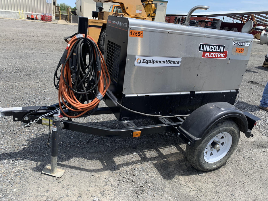 2019 Lincoln Electric Vantage 322 Ready-Pak 3, Two Wheel Trailer, Fender and Light Kit, Cable Rack