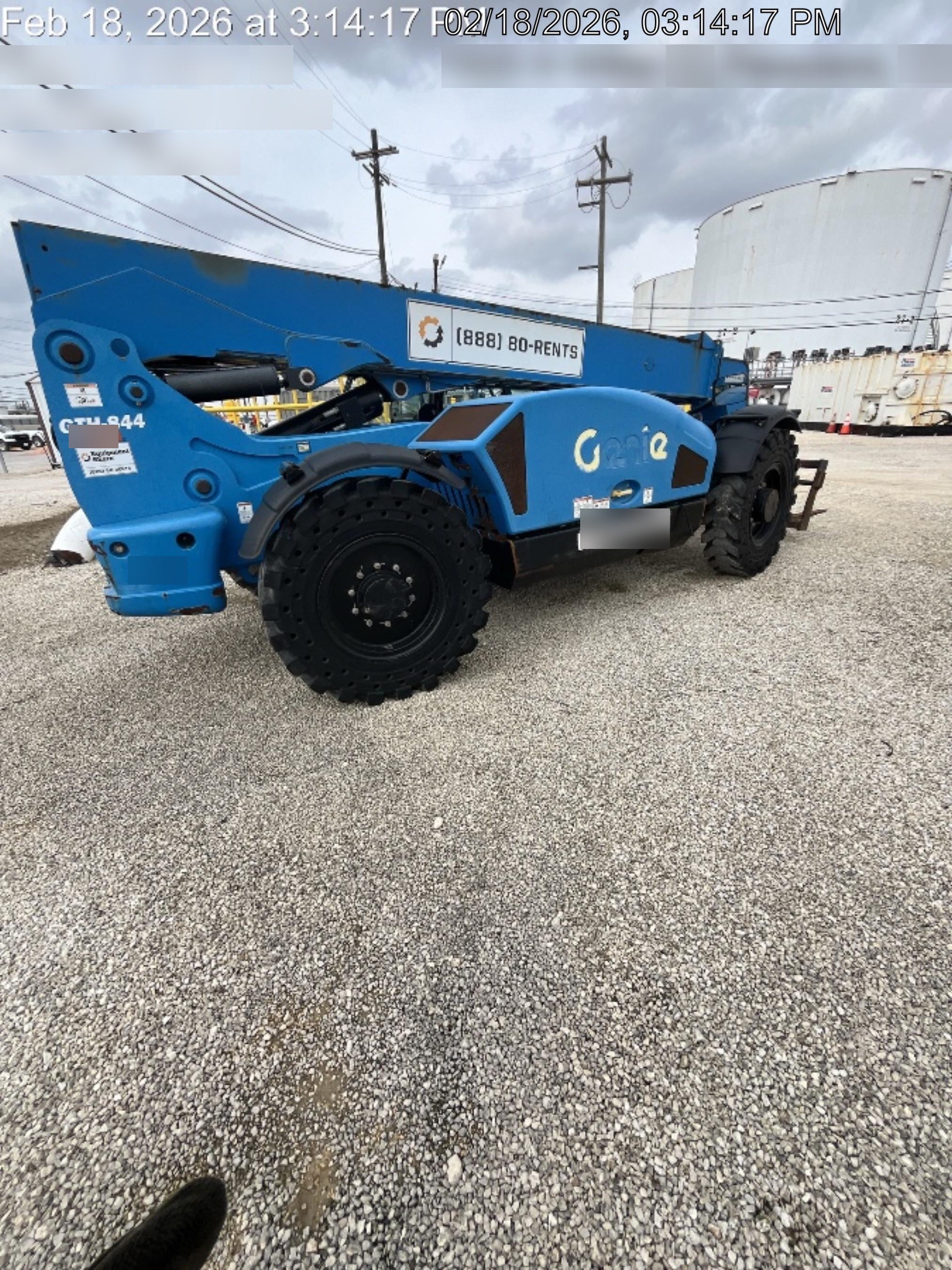 2019 Genie GTH-844 Cab/Heat/AC, Solid RT Tires, LED Work Lights, Beacon 60" QA Carriage, 48" Forks