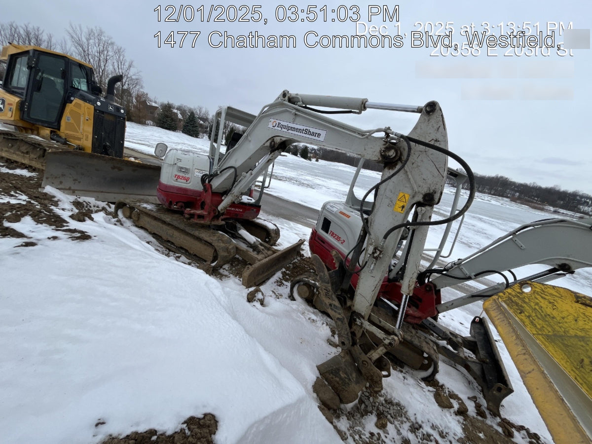 2019 Takeuchi TB260 Takeuchi TB260 Canopy w/Rubber Tracks, Auxiliary Hydraulics, Standard Blade, Manual QC