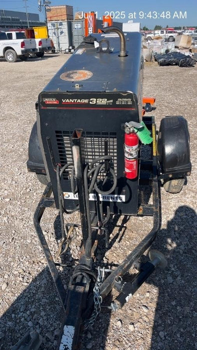 2019 Lincoln Electric Vantage 322 Welder Ready-Pak 3, Two wheel trailer, Fender and Light kit, Cable Rack
