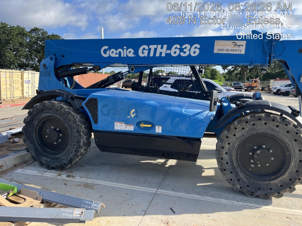2018 Genie GTH-636 GTH-636 w/Open ROPS, Solid Tires, beacon/work lights, 48" carriage/forks