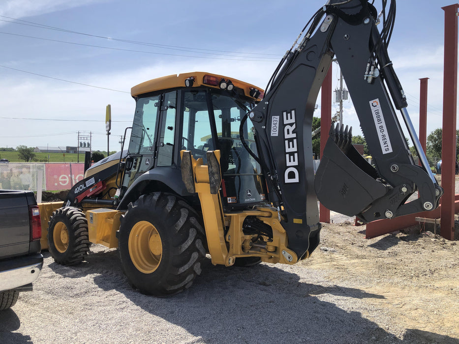 2020 John Deere 410L - Extendable Stick Cab/Heat/Air, 4WD, Extendable Stick, Pilot Controls, 2 Way Hydraulics, TAG Manual QC