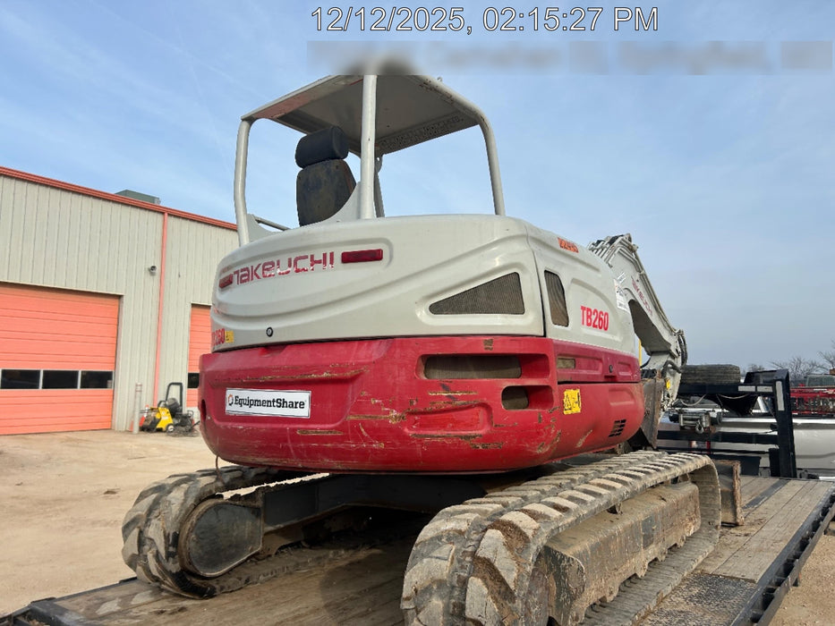 2019 Takeuchi TB260 Takeuchi TB260 Canopy w/Rubber Tracks, Auxiliary Hydraulics, Standard Blade, Manual QC