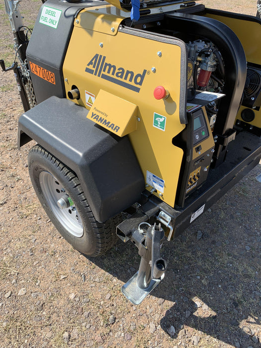 2022 Allmand NLV3GR (4) LED Light Fixture 350W, 23' Vertical Mast, 3kW Prime, Towable, ES Decals, T3