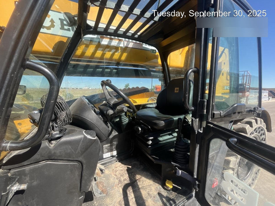 2018 JCB 510-56 JCB 510-56 Telehandler 74 HP w/CAB/HVAC, Beacon, Worklights, Aux Hydraulics, Solid Tires, 60" Carriage/Forks