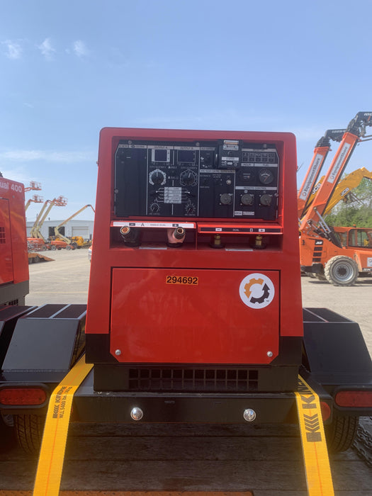 2023 Shindaiwa DGW400MDL Kubota D902 Engine, 23 HP, Dual Op Welder, Wire, Arc, Droop Stick, Tig, and CC Stick Functionality, Simulphase, 3 Phase and 1 Phase Gen Output, Single Axle NB Trlr, Slr Trckl Chrg 12V 12W, Fire Ext