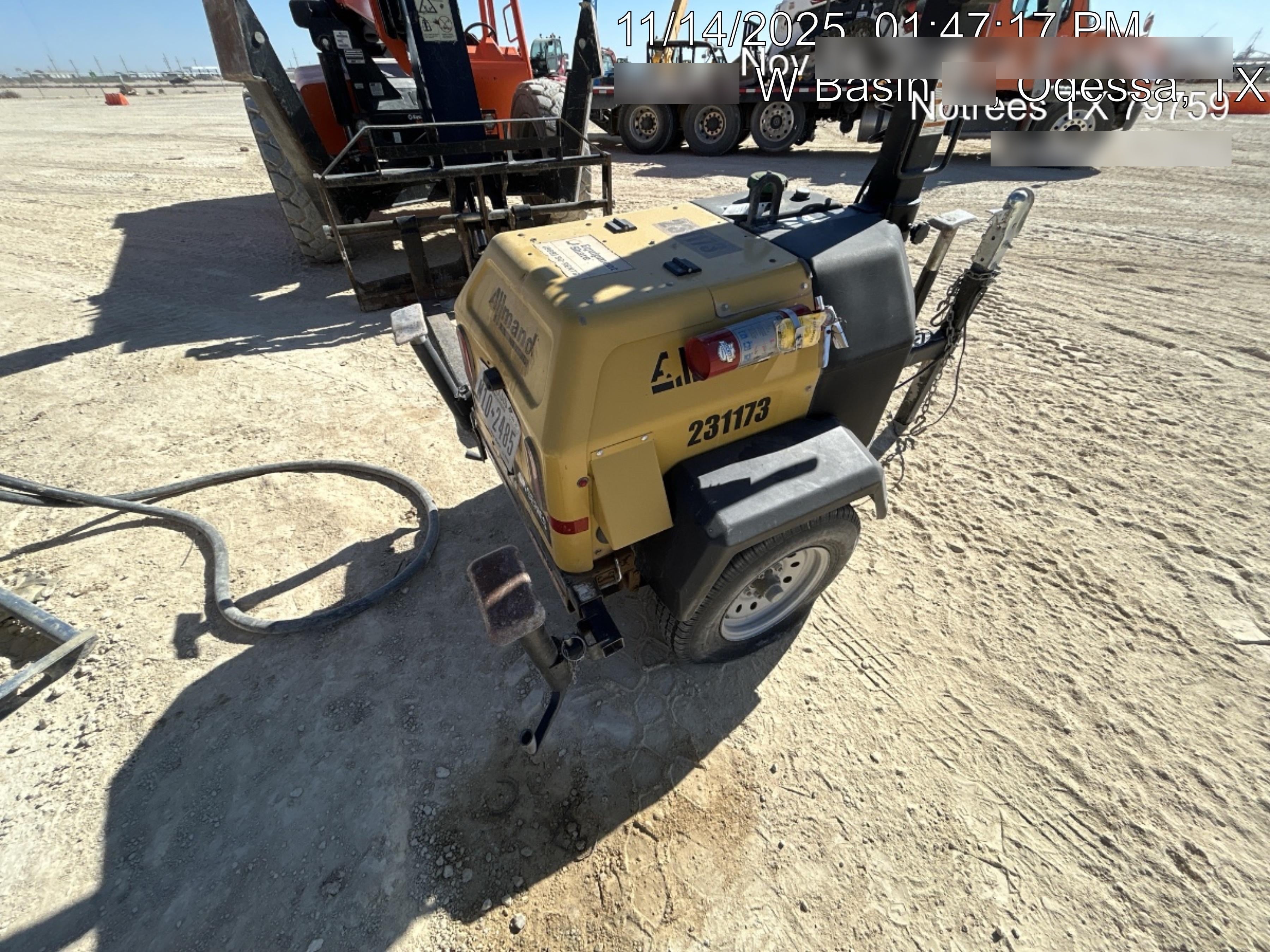2022 Allmand NLV3GR (4) LED Light Fixture 350W, 23' Vertical Mast, 3kW Prime, Towable, Deep Sea L401, Leveling Jacks, Yanmar T4F 5.8hp