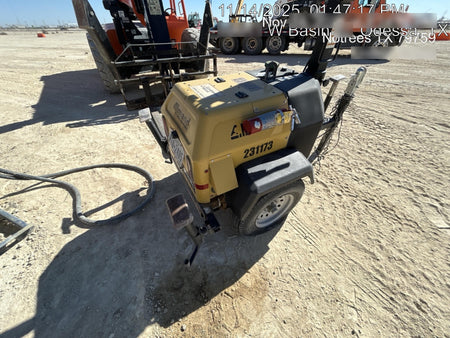 2022 Allmand NLV3GR (4) LED Light Fixture 350W, 23' Vertical Mast, 3kW Prime, Towable, Deep Sea L401, Leveling Jacks, Yanmar T4F 5.8hp