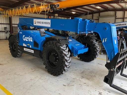 2019 Genie GTH-844 Cab/Heat/AC, Solid RT Tires, LED Work Lights, Beacon 60" QA Carriage, 48" Forks