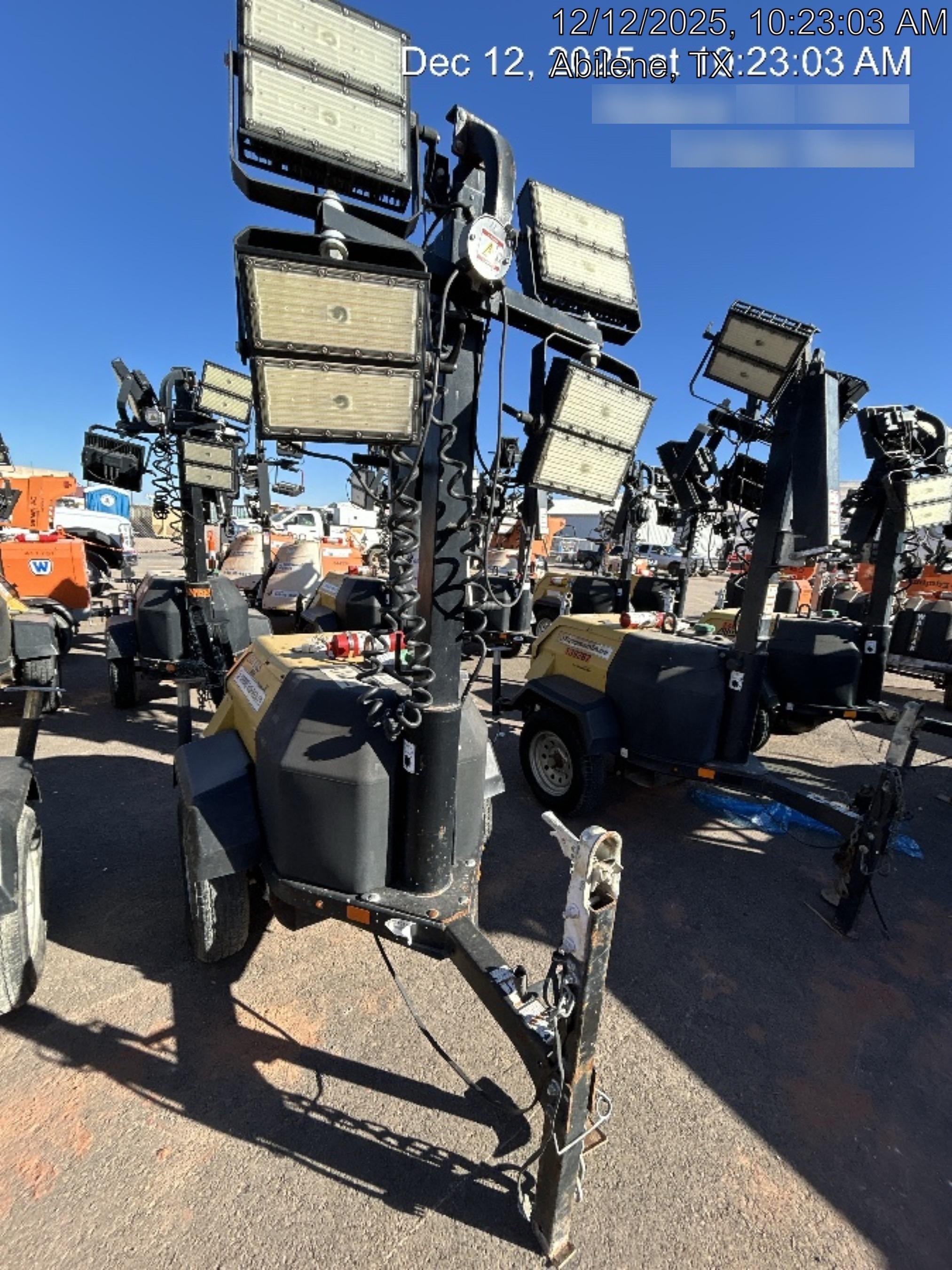 2022 Allmand NLV3GR (4) LED Light Fixture 350W, 23' Vertical Mast, 3kW Prime, Towable, Deep Sea L401, Leveling Jacks, Yanmar T4F 5.8hp