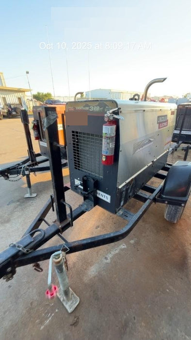 2019 Lincoln Electric Vantage 322 Welder Ready-Pak 3, Two wheel trailer, Fender and Light kit, Cable Rack