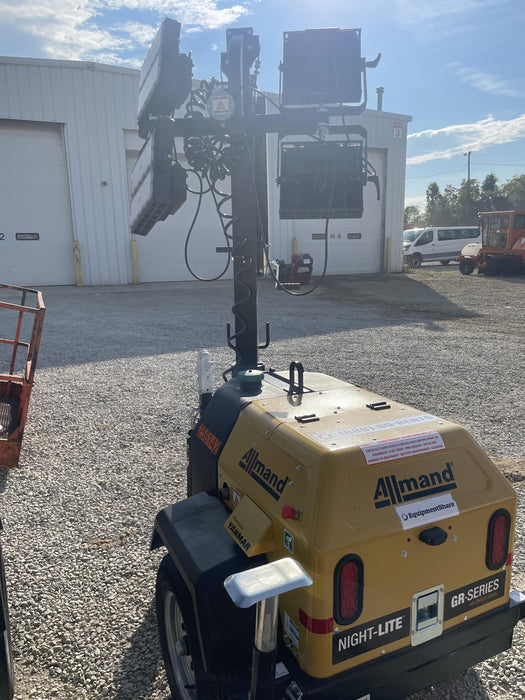 2022 Allmand NLV3GR (4) LED Light Fixture 350W, 23' Vertical Mast, 3kW Prime, Towable, Deep Sea L401, Leveling Jacks, Yanmar T4F 5.8hp