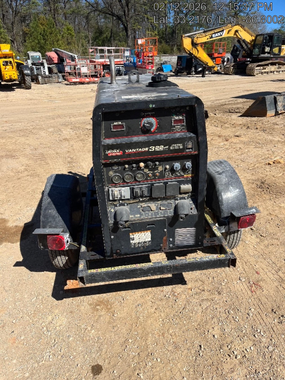 2019 Lincoln Electric Vantage 322 Welder Ready-Pak 3, Two wheel trailer, Fender and Light kit, Cable Rack