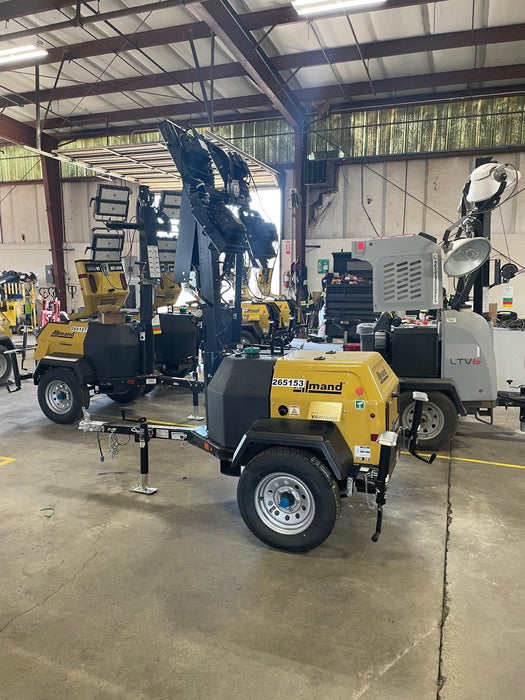 2022 Allmand NLV3GR (4) LED Light Fixture 350W, 23' Vertical Mast, 3kW Prime, Towable, ES Decals, T3