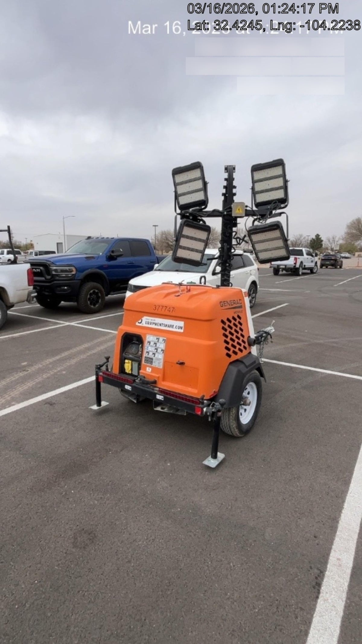 2023 Generac MLT2 Diesel, Flex Switch 120V Input, Powerzone Controller, 
(4) 320W LED Lights, 4kW Generator, 39.9 Gal Fuel Tank, 2" Ball, T3