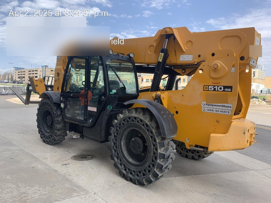 2018 JCB 510-56 74 HP w/CAB/HVAC, Beacon, Worklights, Aux Hydraulics, Solid Tires