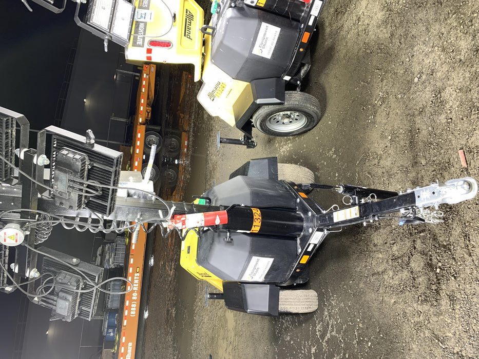 2020 Allmand NLV3GR (4) LED Light Fixture 350W, 23' Vertical Mast, 3kW Prime, Towable, Deep Sea L401, Leveling Jacks, Yanmar T4F 5.8hp